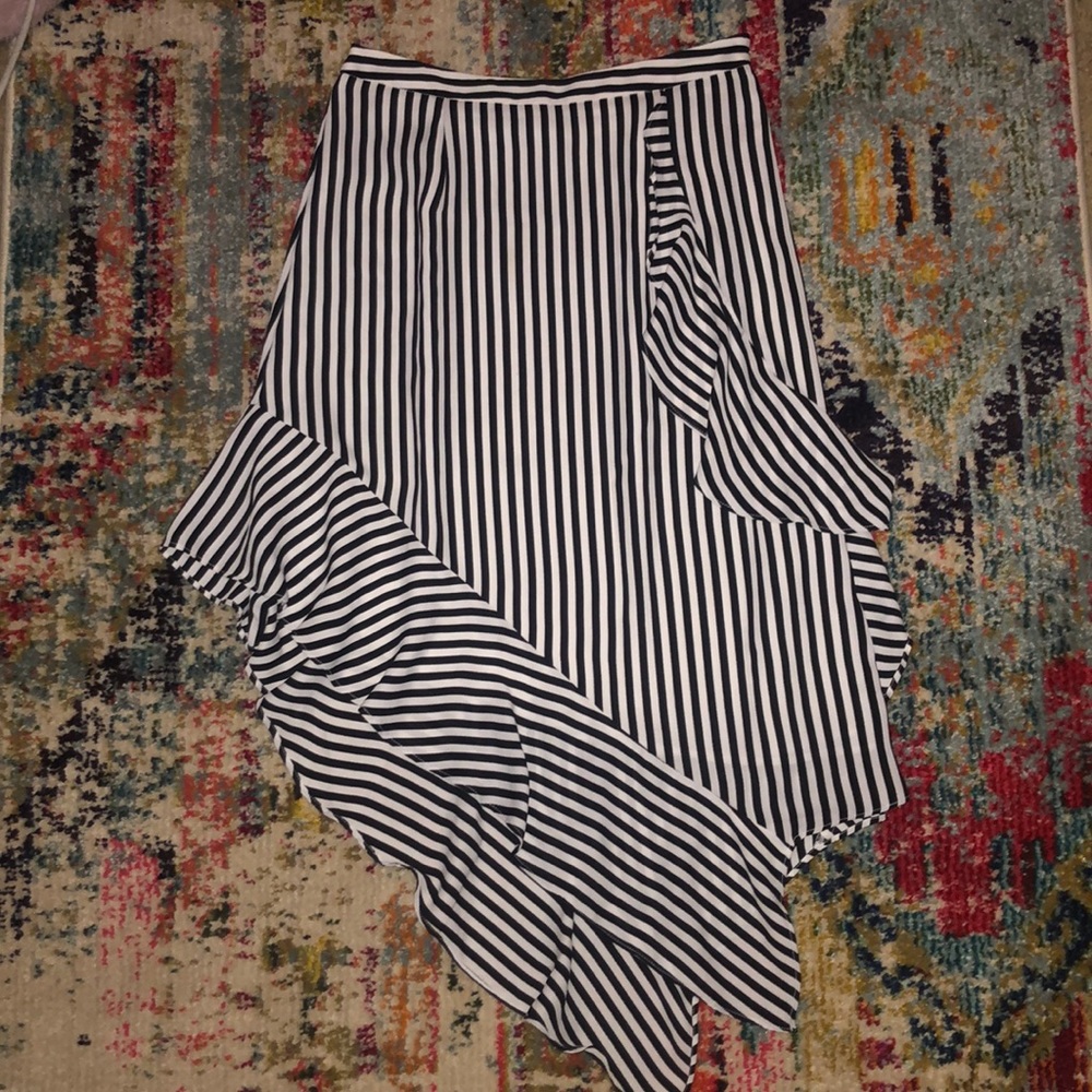 Nicole Miller asymmetrical striped skirt